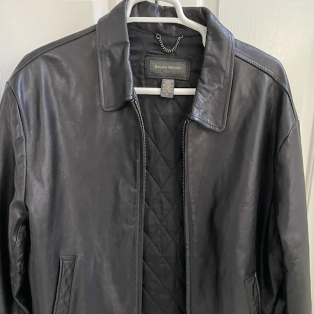 Men's Vintage 1999 Banana Republic Black Leather Jacket